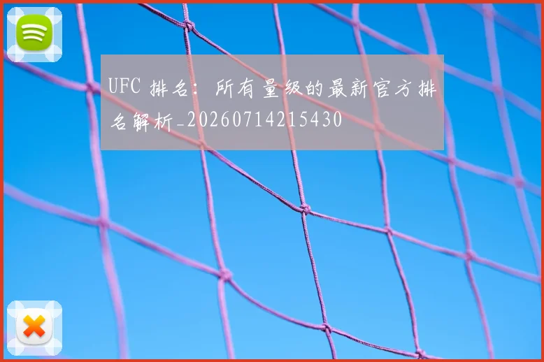 UFC 排名:所有量级的最新官方排名解析_20260714215430